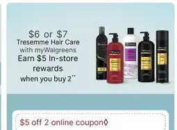 Walgreens Tresemme Hair Care offer