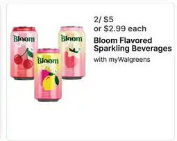 Walgreens Bloom Flavored Sparkling Beverages offer