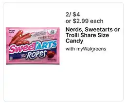Walgreens Nerds, Sweetarts or Trolli Share Size Candy offer