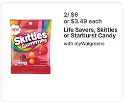 Walgreens Life Savers, Skittles or Starburst Candy offer