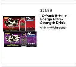 Walgreens 10 - Pack 5-Hour Energy Extra-Strength Drink offer
