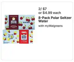 Walgreens 8-Pack Polar Seltzer Water offer