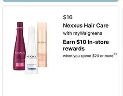 Walgreens Nexxus Hair Care offer
