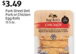 Aldi Park Street Deli Pork or Chicken Egg Rolls offer