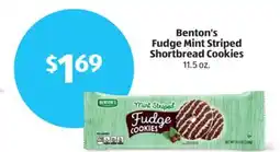 Aldi Benton's Fudge Mint Striped Shortbread Cookies offer