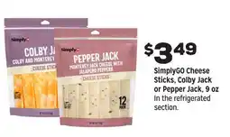 Grocery Outlet SimplyGO Cheese Sticks, Colby Jack or Pepper Jack offer