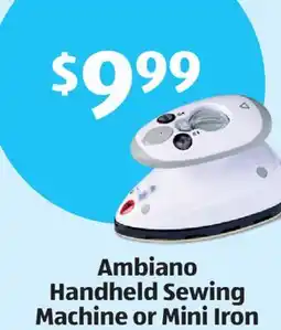 Aldi Ambiano Handheld Sewing Machine or Mini Iron offer