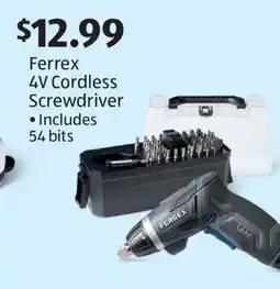 Aldi Ferrex 4V Cordless Screwdriver offer