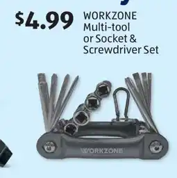 Aldi WORKZONE Multi-tool or Socket & Screwdriver Set offer