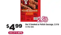 Grocery Outlet Bar S Smoked or Polish Sausage 2.5 lb offer