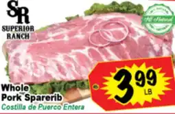 Superior Grocers SUPERIOR RANCH Whole Pork Sparerib offer
