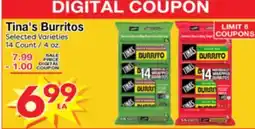 Superior Grocers Tina's Burritos offer