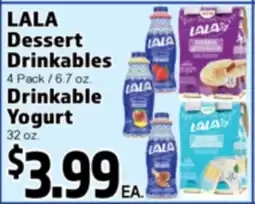 Superior Grocers LALA Dessert Drinkables 4 Pack / 6.7 oz., Drinkable Yogurt 32 oz offer