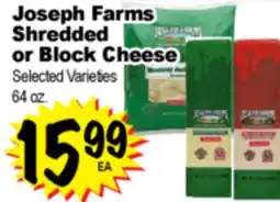 Superior Grocers Joseph Farms Shredded or Block Cheese offer
