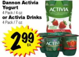 Superior Grocers Dannon Activia Yogurt 4 Pack / 4 oz. or Activia Drinks 4 Pack / 7 oz offer