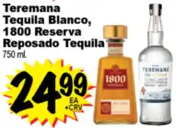 Superior Grocers Teremana Tequila Blanco, 1800 Reserva Reposado Tequila offer