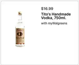 Walgreens Tito's Handmade Vodka offer