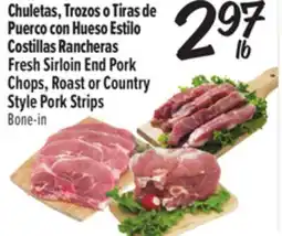 El Super Fresh Fresh Sirloin End Pork Chops, Roast or Country Style Pork Strips offer