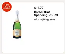 Walgreens Korbel Brut Sparkling, 750ml offer