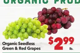 Vallarta Supermarkets Organic Seedless Green & Red Grapes offer