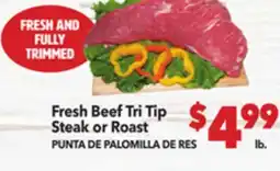 Vallarta Supermarkets FRESH Fresh Beef Tri Tip Steak or Roast / PUNTA DE PALOMILLA DE RES offer