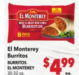 Vallarta Supermarkets El Monterey Burritos offer