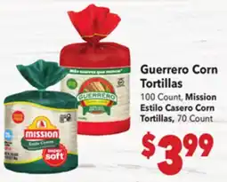 Vallarta Supermarkets Guerrero Corn Tortillas offer