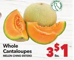 Vallarta Supermarkets Whole Cantaloupes/MELON CHINO ENTERO offer