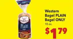 Vallarta Supermarkets Western Bagel PLAIN Bagel ONLY offer