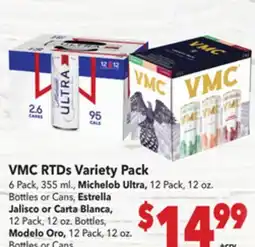 Vallarta Supermarkets VMC RTDs Variety Pack offer