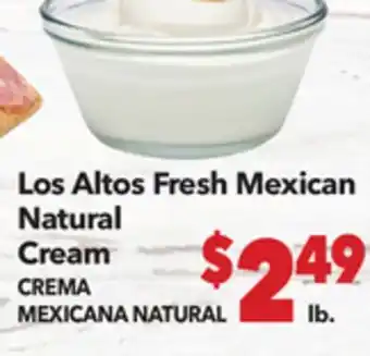 Vallarta Supermarkets Los Altos Fresh Mexican Natural Cream / CREMA MEXICANA NATURAL offer