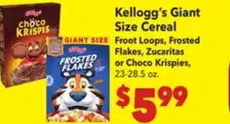 Vallarta Supermarkets Kellogg's Giant Size Cereal offer