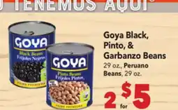 Vallarta Supermarkets Goya Black, Pinto, & Garbanzo Beans offer