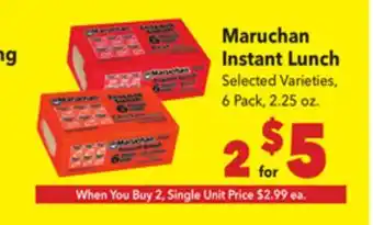 Vallarta Supermarkets Maruchan Instant Lunch offer