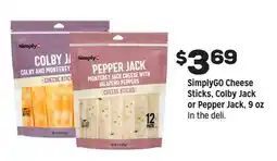 Grocery Outlet SimplyGO Cheese Sticks, Colby Jack or Pepper Jack offer