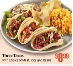 Vallarta Supermarkets Three Tacos offer