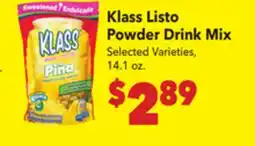Vallarta Supermarkets Klass Listo Powder Drink Mix offer