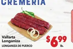 Vallarta Supermarkets Vallarta Longaniza / LONGANIZA DE PUERCO offer