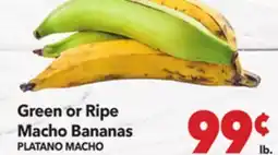 Vallarta Supermarkets Green or Ripe Macho Bananas / PLATANO MACHO offer