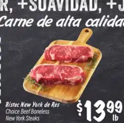 El Super Choice Boneless New York Steaks offer