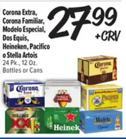 El Super Corona Extra, Corona Familiar, Modelo Especial, Dos Equis, Heineken, Pacifico o Stella Artois offer