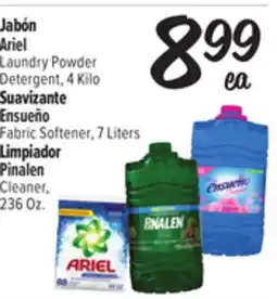 El Super Ariel Laundry Powder Detergent 4 Kilo, Ensueño Fabric Softener, 7 Liters, Pinalen Cleaner, 236 Oz offer
