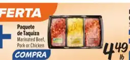 El Super Marinated Beef, Pork or Chicken offer
