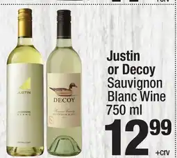 Super King Markets Justin or Decoy Sauvignon Blanc Wine offer