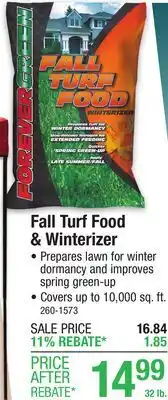 Menards Fall Turf Food & Winterizer offer