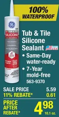 Menards Tub & Tile Silicone Sealant offer