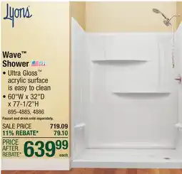 Menards Wave Shower offer