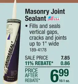 Menards Masonry Joint Sealant offer