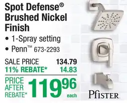 Menards Spot Defense Brushed Nickel Finish offer