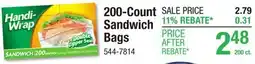 Menards 200-Count Sandwich Bags offer